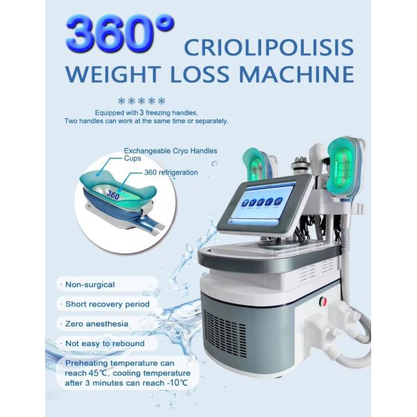 360 Fat Frozen Cryo Handle Fat Weight Loss Cryolipolysis Freezing Machine