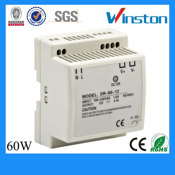 36A Single Output DIN Rail Switching Power Supply 78 * 93 * 56mm DR - 60 Watt