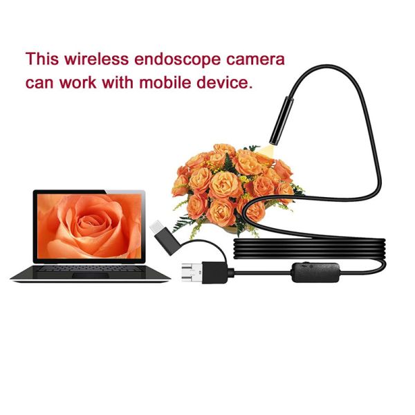 3 In1 Digital Ear Endoscope Scope Around USB Computer Andriod Type-c Connected Ear Inspection Camera with Vedio Light