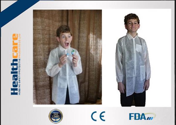 Quality Long Sleeve Light Weight Disposable Lab Gowns / Disposable Visitor Coats For Children for sale