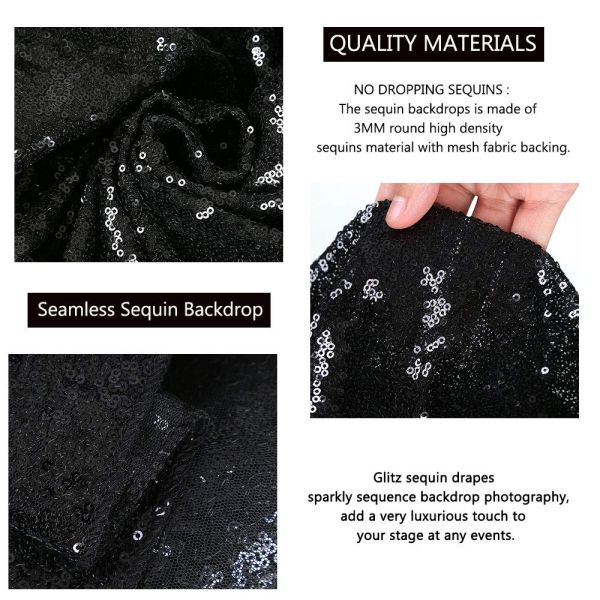 Factory Direct Sale Different Color Embroidery Sequin Fabric Backdrop for Wedding Party Birthday Party Events