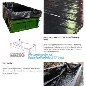 Wholesale 20 yard drawstring black dumpster container liners for waste transport,stripe high quality waterproof bulk dumpster cont from china suppliers