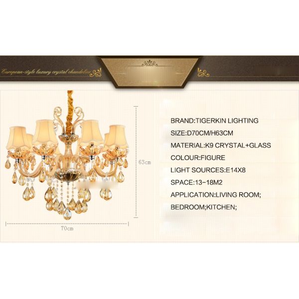 Modern crystal chandelier lighting Fixtures with lamshade (WH-CY-05)