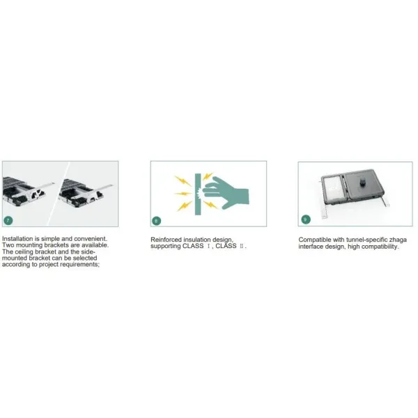 40W LED Tunnel Light 4000K/5000K/5700K/6500K IP67 Waterproof IK10 for Tunnel Underground Parking Lot