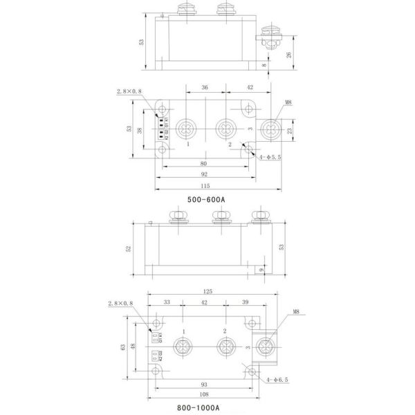 Small Size 1 Phase Thyristor Power Module , Air Cooled Industrial Solid State Relay