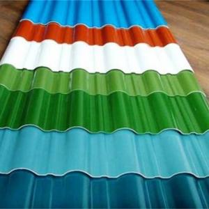 China Color Coated Corrugated PPGL Steel coil  ,55% galvalume with color coated corrugated metal used in warehouse on sale