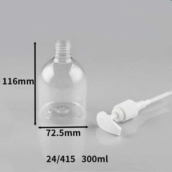 300ml 500ml Hand Sanitizer Dispenser Pump Bottles Transparent Plastic PET Refillable