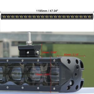 6D Lens 47 Inch 210W Single Row Led Light Bar For Cart Atv Trailer 4WD UTV SUV