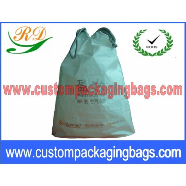 PEVA Material personalized drawstring bags , Clothes or Retail Drawstring Gift Pouches