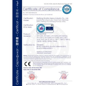 Weifang Sinolink Heavy Industry Co., Ltd. Certifications