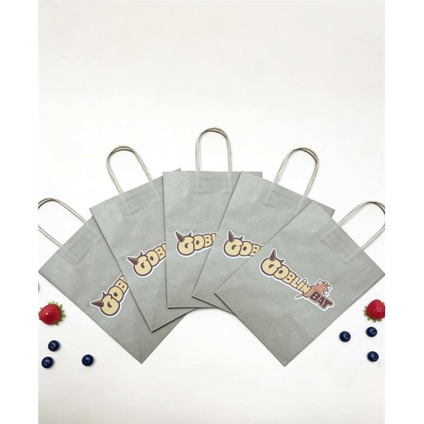 Customized Disposable Kraft Paper Twisted Handle Bag Printing MOQ 50000 Pieces Take Away Bag