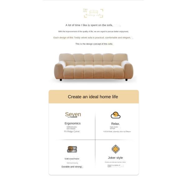 Custom Modern Villa Living Room Sofa Bed Sponge Corner Sofa Modular Sectional Lamb Fleece Cloud Couch Home Apartment