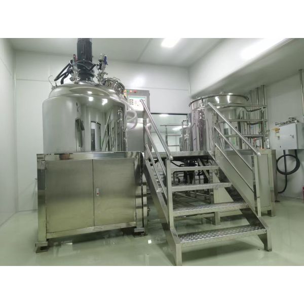 500L Fixed PLC Controlling Vacuum Emulsifier Mixer for Cosmetic