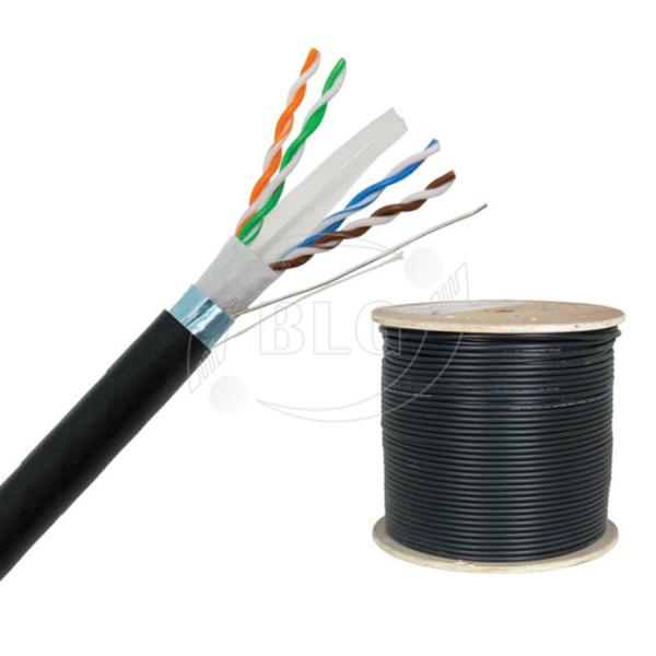 Dual Layer Jacket Cat6 LAN Cable Outdoor FTP Al Foil Shielded PVC PE Material