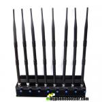 China Adjustable 8 Bands 20w High Power Wifi Signal Jammer Blocker Cell Phone Signal Jammer Block 2.4G 5.8G 5.2G  RF Signals for sale