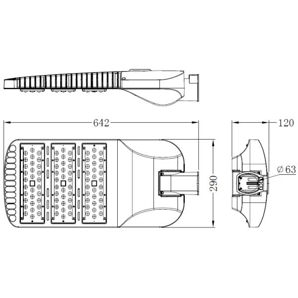 IP66 IK10 Eco Friendly Dimmable LED Street Lighting 150w With high Efficiency and Long Life Time