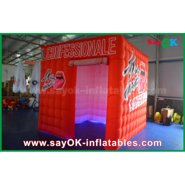 Inflatable Party Tent Custom Red Event Decoration Inflatable Lighting Photo Booth Tent For Rental