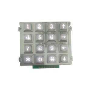 Industrial Metal Telephone Number Keypad , Illuminated Dot Matrix Keypad