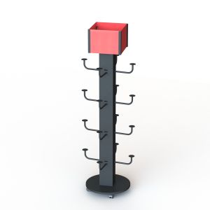 Four Sides Motorcycle Helmet Display Rack With Metal Hooks 16 Crash Helmet