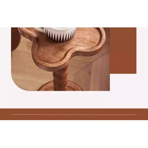 Solid Wood Living Room Table Coffee Table Small Space Mobile Creative Stand Flower Rack Sofa Side Table for Home Coffee Shop