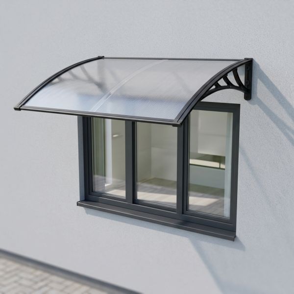 Mannual Polycarbonate Window Awning With Transparent 2.5mm Polycarbonate Solid Sheet Or 5.0mm Polycarbonate Hollow Sheet Made From PC Materials Of