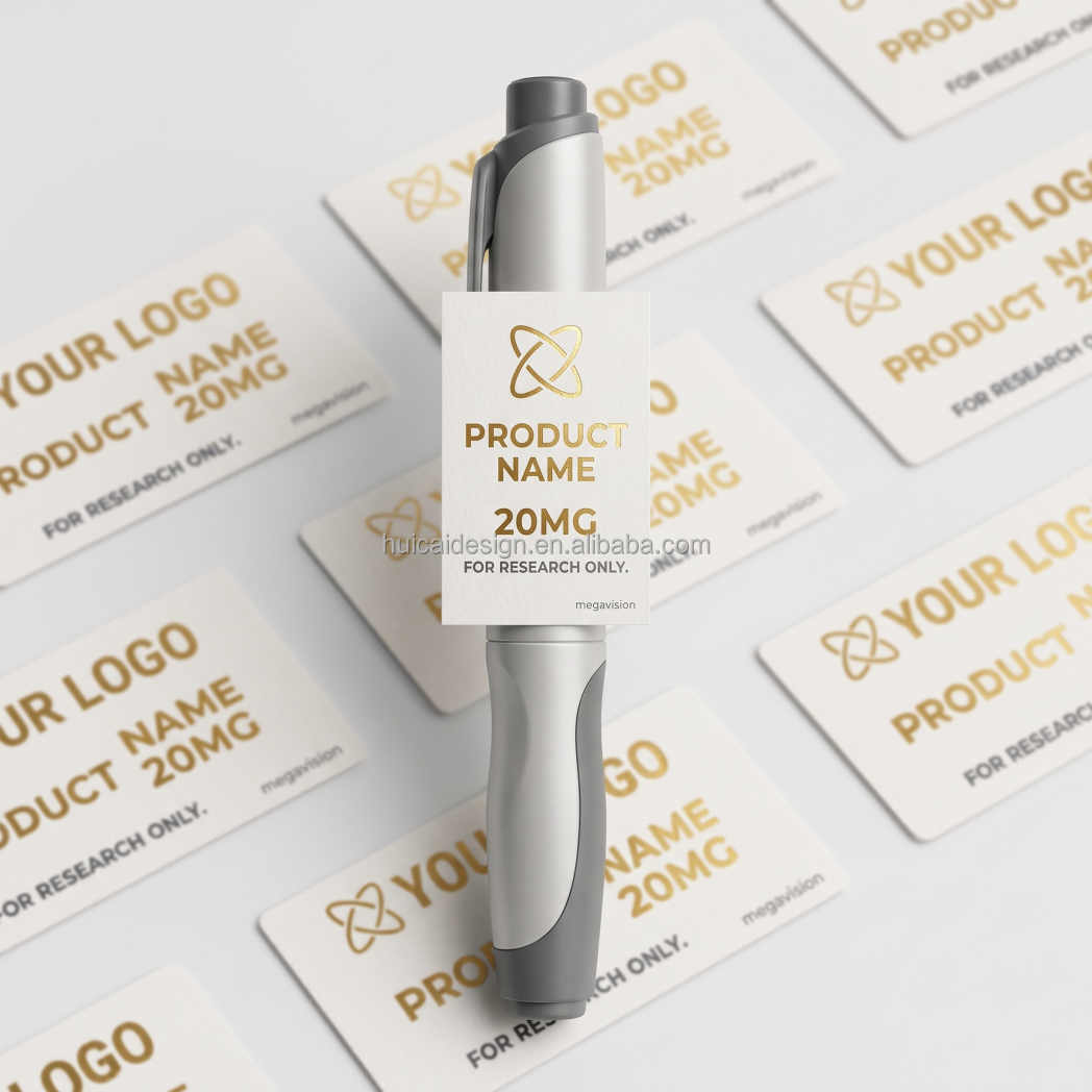 Your Design Peptide Bottle Labels Biotechnology Sample Bottles Small MOQ Factory Price Alcohol Resistant Waterproof
