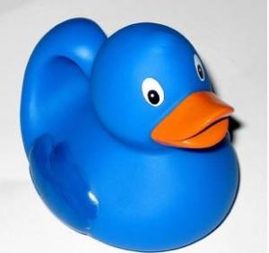 Wholesale Educational Bath Toys Baby Blue Rubber Ducks Floating 8.3cm Length 40 Gram from china suppliers