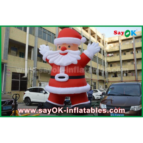 Custom Height Inflatable Holiday Decorations , Outdoor Inflatable Santa Claus
