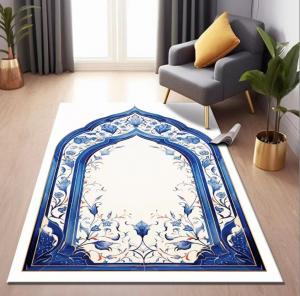 China National Style Prayer Floor Carpet Rug Machinable Arabic Printed Worship Mat on sale