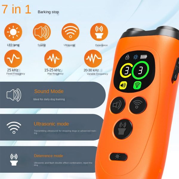 New Arrival USB Rechargeable Handheld Dog Barking Deterrent Custom Color Ultrasonic Training Device IP67 Waterproof Eco-friendly