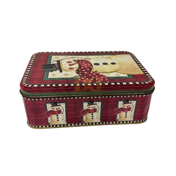 DADI Commercial Grade Xmas Snack Tin Rectangular Tin Box Rustproof Biscuit Tin Box