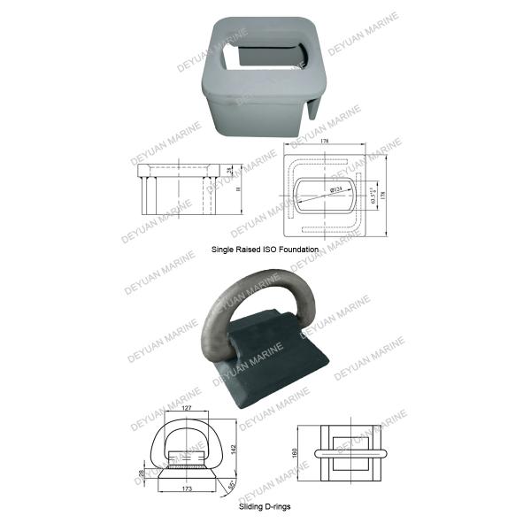 Single Raised Sliding D-Rings Shipping Container Accessories