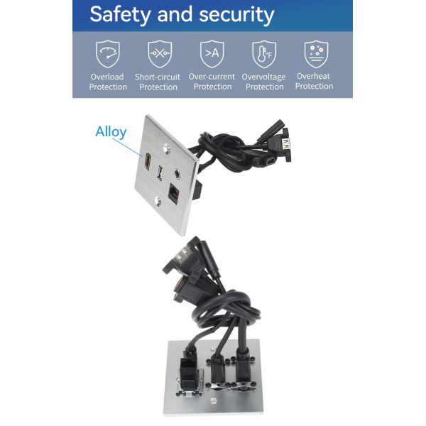 Custom 86x86mm Solid Aluminum Wall Plate with Modular Layout for Standard 86 Box