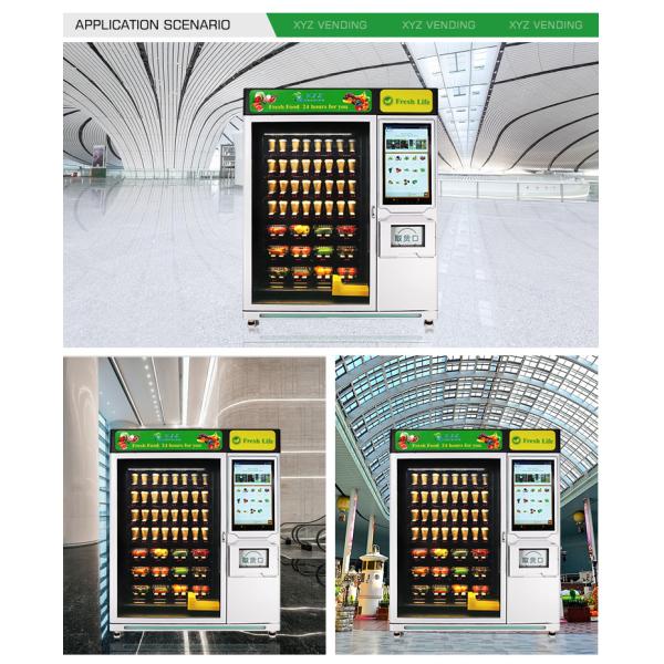 32 Inch Touch Screen Bread Salad Vegetables Fruit Automatic Food Vending Machine for Hospital Shopping Mall