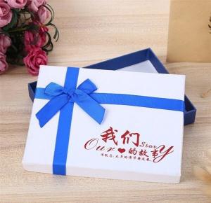 China Luxury Wholesale Custom Packaging Paper Gift Box with Ribbon,wedding paper jewellery white gift box with ribbon closure on sale