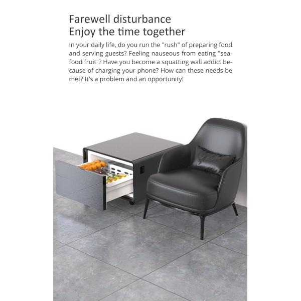 Hotel Restaurant Banquet or Home Dining Table Ottoman Smart Coffee Table with Refrigerator
