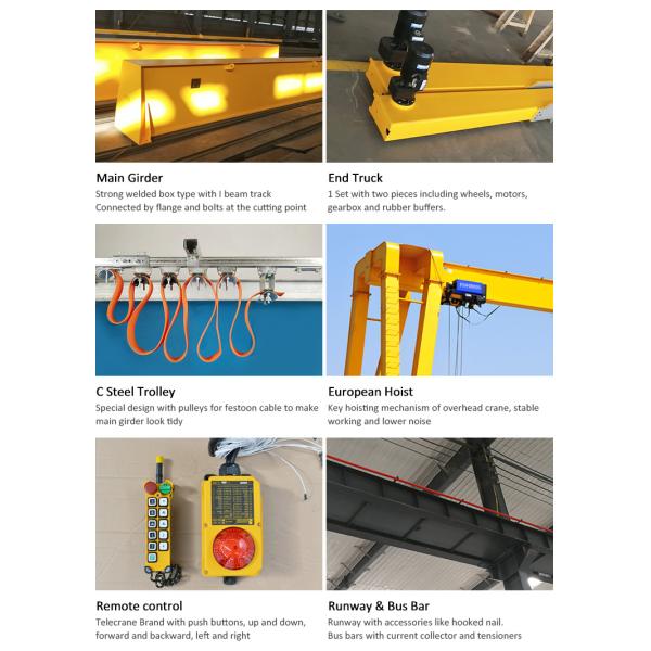 3ton 6 ton 6.2 ton Single Girder Bridge Overhead Crane Concrete Lifting Equipment for Manufacturing Plant