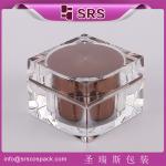 SRS manufacture luxury acrylic empty jar plastic face cream container with black