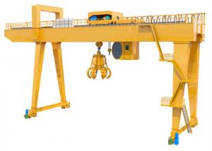 Wholesale Double Beam Girder Rail Track 5m Garbage Gantry Crane With Electric Hydraulic Grab from china suppliers