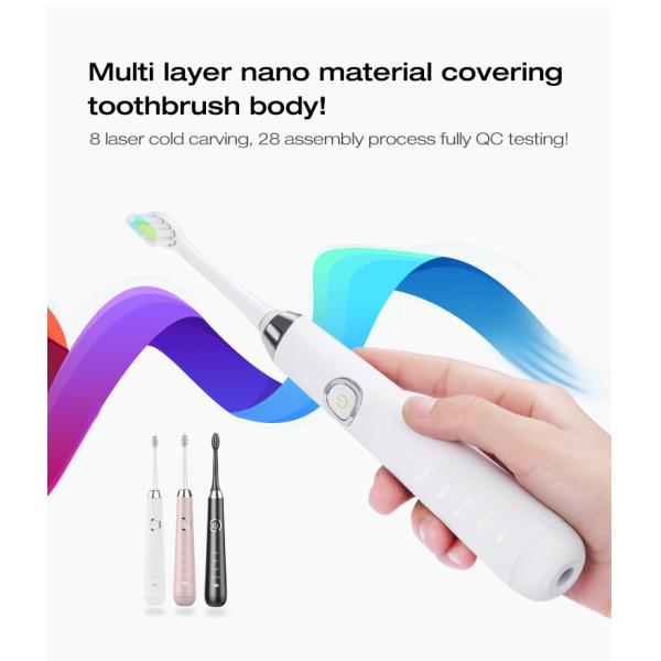 Waterproof IPX7 Low Noise Sonic Electric Toothbrush with Four Smart Working Patterns