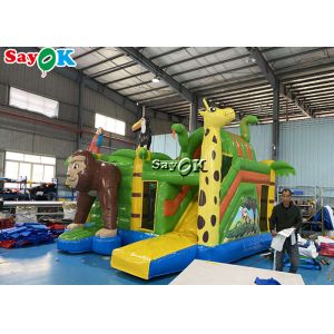 Zoo Themed Inflatable Bounce House Children'S Playground Water Slide