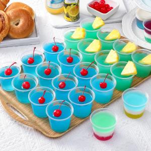 China 5.5 oz Portion Cups With Lids, Jello Shot Cups, Small Plastic Containers, Airtight and Stackable Souffle Cups on sale