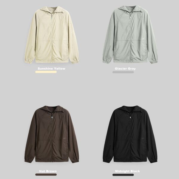 Custom UPF 50+ UV Protection Jacket 63% Polyester 37% Nylon Lightweight Windproof Sun Protection Hoodie Outdoor Custom Logo Skin Coat