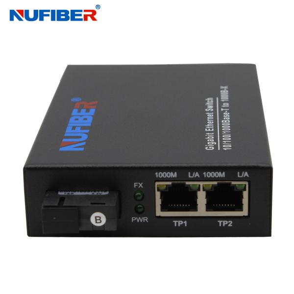 Gigabit Fiber Ethernet Switch Converter With 2 Rj45 1 Fiber Port Network Switch