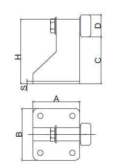 Sliding Cantilever Metal Gate Stopper Silver Zinc Plated