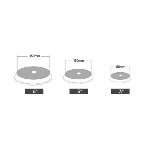 4 Inch 80mm Yellow Waffle Hook and Loop Foam Buffing pads-Medium-Heavy Cutting