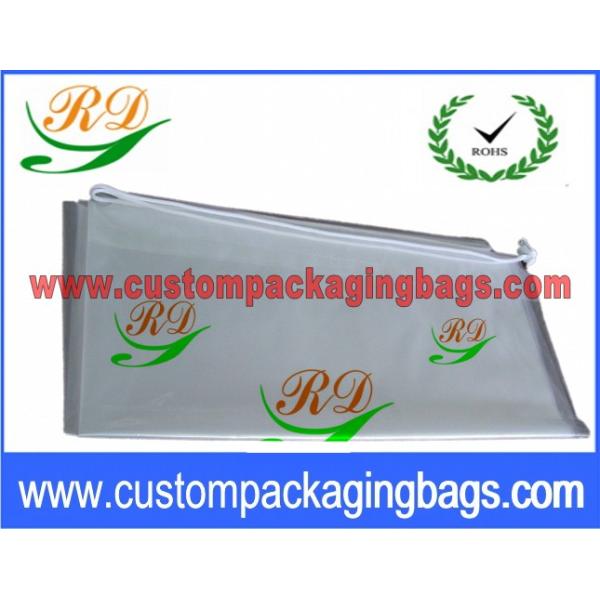 LightWeighted portable Clear LDPE Drawstring Plastic Bags SGS , ISO , EN13432