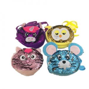 Wholesale 4 ASSTD Educational Plush Toys Animal Cat Coin Purse 18cm 7.09in Rohs from china suppliers
