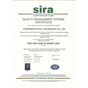 Carefiber Optical Technology Co., Ltd Certifications