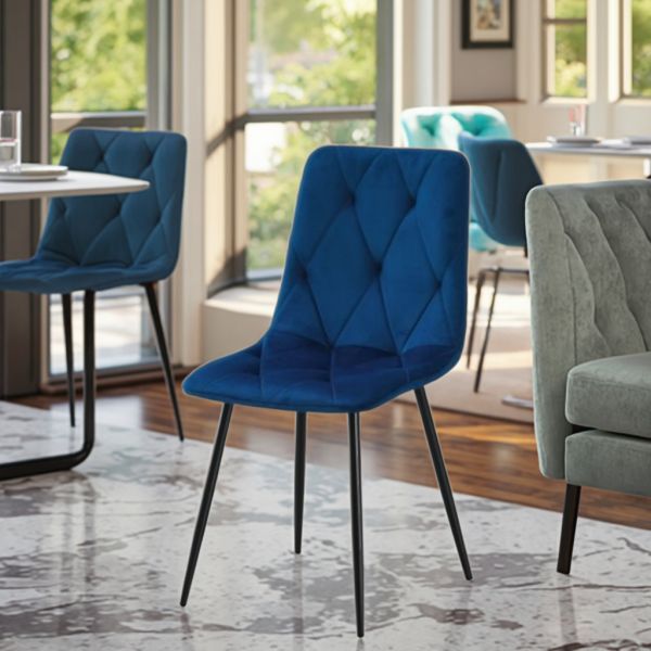 Simple Design Modern Comfortable Velvet Chairs Backrest Casual Dining Table Chair Soft Cushion Upholstered Accent Chair